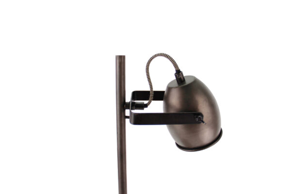 Dolce tafellamp - 1 lichts - zwart black steel met vintage hout