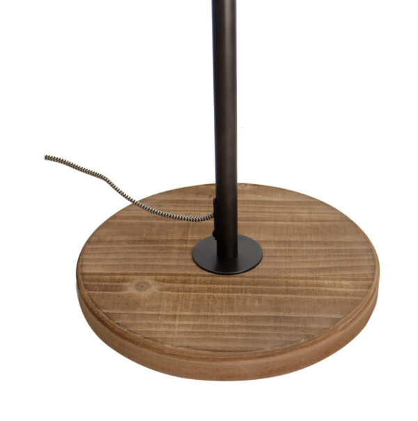Aperto Staande lamp - 2 lichts - 11 cm - zwart black steel met vintage wood