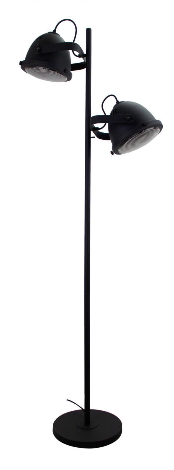 Nero staande lamp - 2 lichts - 20 cm - zwart met glas