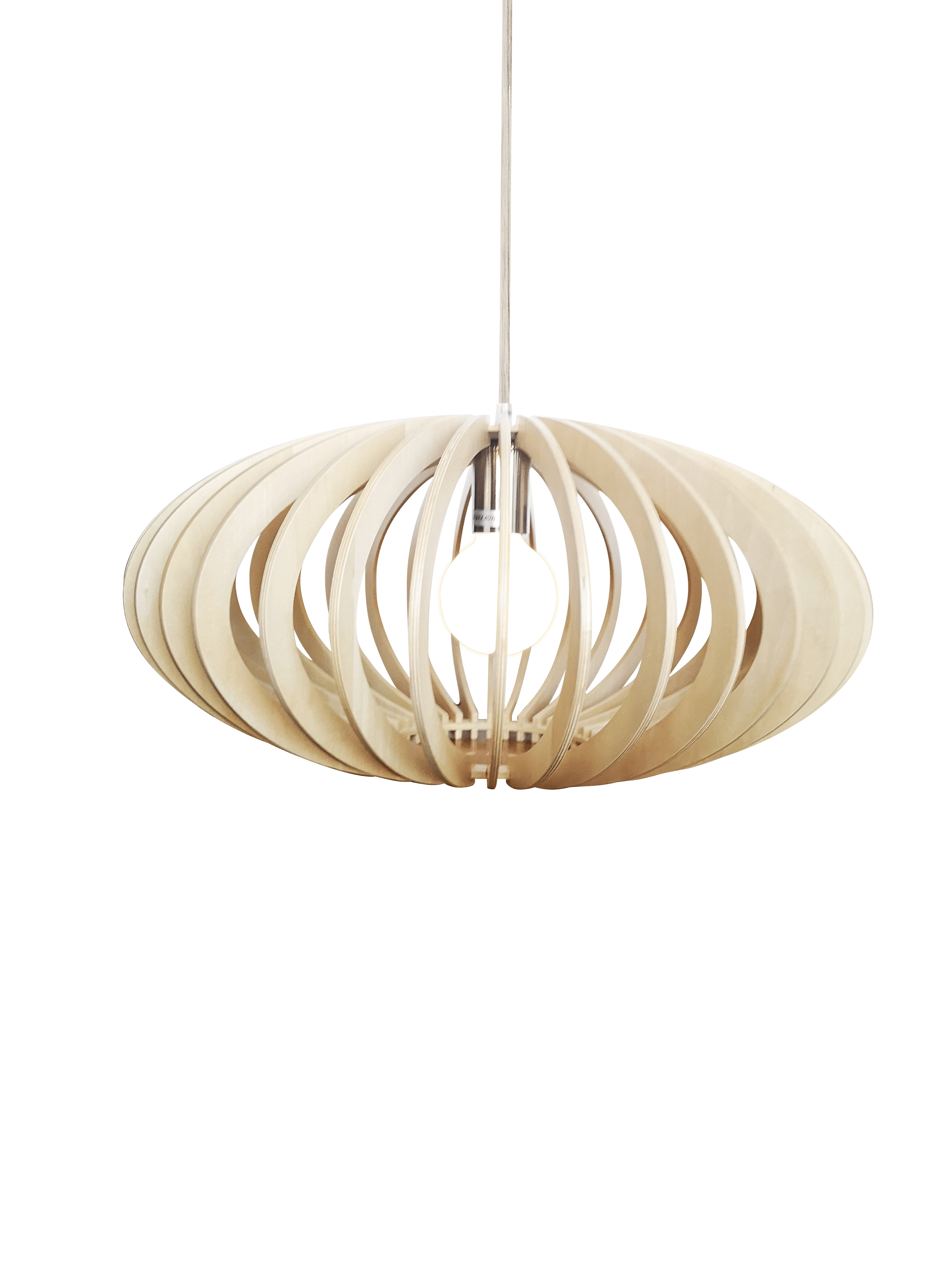 Curvato hanglamp - 48 cm - hout natuur
