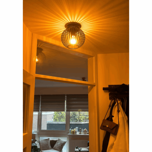 Curvato plafondlamp - 1 lichts - Ø20cm - Zwart - Afbeelding 2