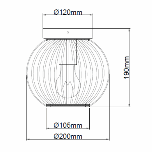 Curvato plafondlamp - 1 lichts - Ø20cm - Zwart - Afbeelding 7