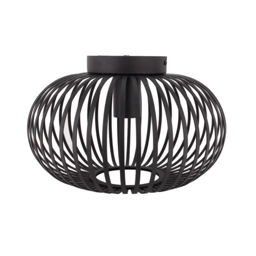 Plafondlamp Chericoni Curvato, zwart, Ø 30cm, 1 lichtpunt, stijlvol en modern design voor sfeervolle interieurverlichting.