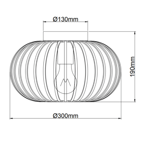 Curvato Plafondlamp - 1 lichts - Ø30cm - Zwart