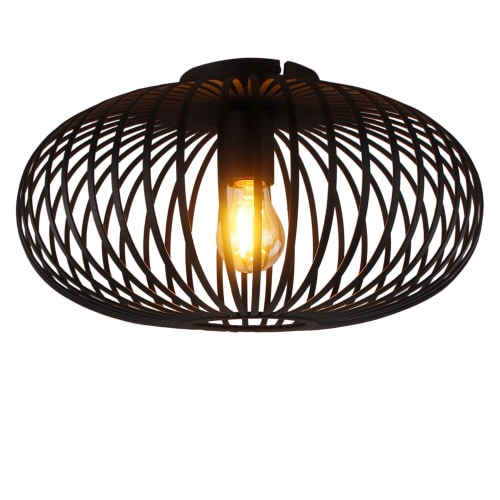 Curvato Plafondlamp - 1 lichts - Ø40 cm - Zwart