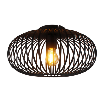 Plafondlamp Chericoni Curvato, zwart, Ø 40cm, 1 lichtpunt, strak en modern design voor stijlvolle interieurverlichting.