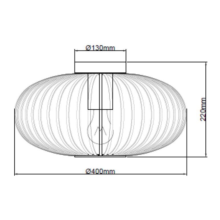 Size drawing van Chericoni Curvato, Ø40 cm, 1-lichts. Elegant ontwerp voor sfeervolle verlichting in huis.