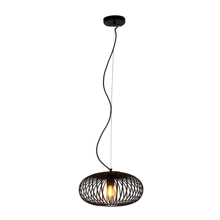 Chericoni Curvato hanglamp, zwart, Ø40 cm. Stijlvol 1-lichts ontwerp met een E27 fitting, perfect voor een moderne woonruimte.