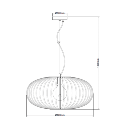 Chericoni Curvato hanglamp, Ø60 cm, goud. Luxe ontwerp met E27 fitting, perfect voor warme en uitnodigende verlichting.