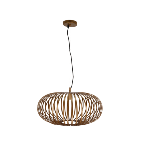 Chericoni Curvato hanglamp, goudkleurig, Ø60 cm. Modern design met E27 fitting, geschikt voor een elegante sfeer in grote ruimtes.