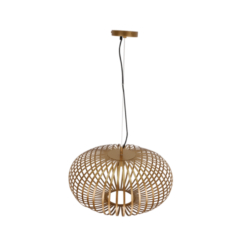 Gouden Chericoni Curvato hanglamp, Ø60 cm. Luxe verlichting met een stijlvol ontwerp en E27 fitting, perfect voor moderne interieurs.