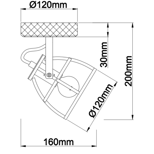 Zwarte Chericoni Aperto plafondspot, Ø12 cm, 1 lichts, met E14 fitting, geschikt voor elk interieur.