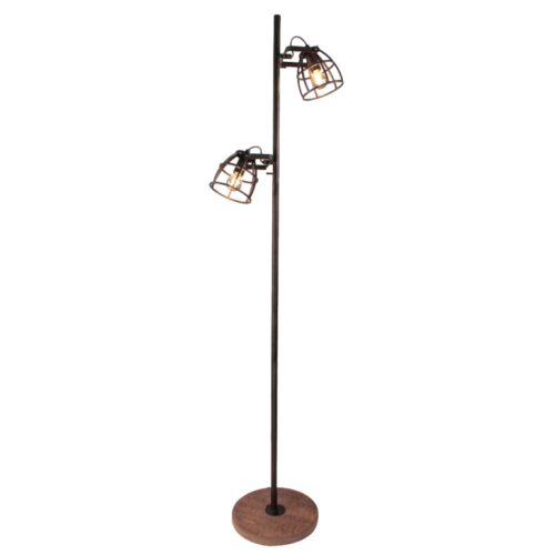 Moderne Chericoni Aperto vloerlamp in zwart, met dubbele lichtpunten en E14 fitting