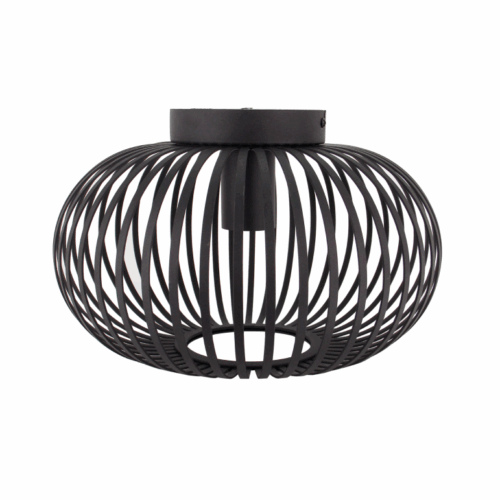 Met een industriële look en E27 fitting is deze zwarte Curvato plafondlamp (Ø30cm) een tijdloze blikvanger.