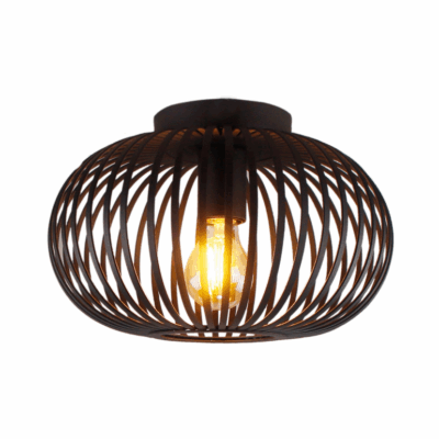 Strak design en zwarte afwerking: de Curvato plafondlamp (Ø30cm) geeft elk interieur een moderne, industriële touch.