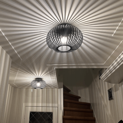 Curvato Plafondlamp - 1 lichts - Ø30cm - Zwart - Afbeelding 2