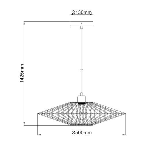 Stijlvolle Chericoni Nature Capello hanglamp, Ø50 cm, nature look, geschikt voor E27 lampen.