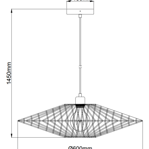 Natuurlijke Chericoni Nature Capello hanglamp, 1 lichtpunt, Ø60 cm, ideaal voor sfeervolle verlichting.