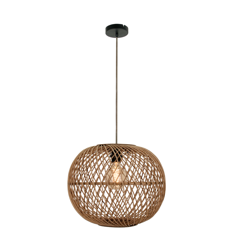 Unieke Chericoni Nature Diagonaal hanglamp, Ø50 cm, natuur hout, 1-lichts.