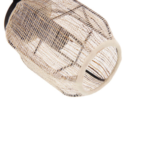 Nature Jute plafondspot van bamboe. 2-lichts armatuur met E14 fittingen en Japandi look.