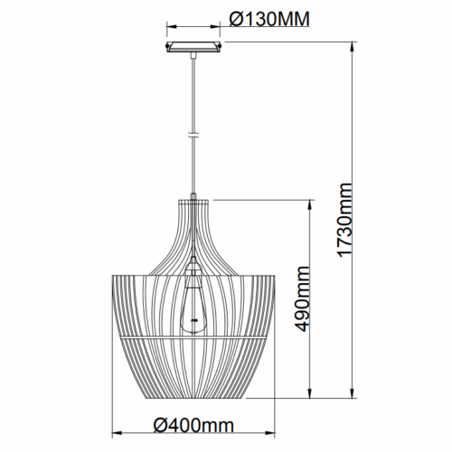 Natuurlijke hanglamp met trapezevorm – Chericoni Nature – geschikt voor E27