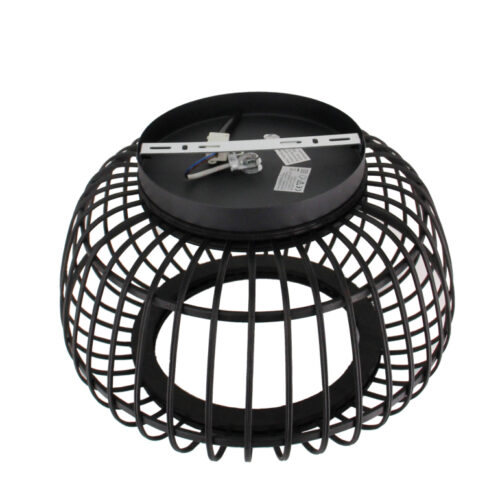 Zijkant van de 1-lichts plafondlamp met E27 fitting en matzwarte kap