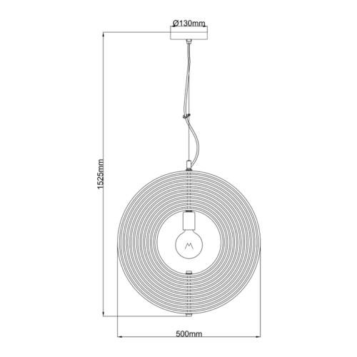 Ring Hanglamp - Ø50cm - Zwart