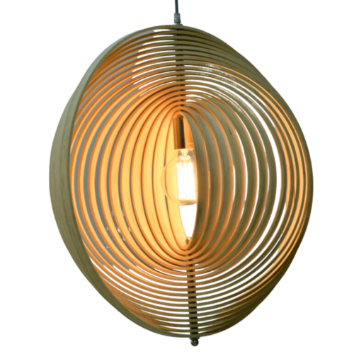 Chericoni Ring Hanglamp 1 Lichts Ø 60 cm E27 in natuurhout, met een modern design dat een warme en natuurlijke uitstraling aan je interieur toevoegt