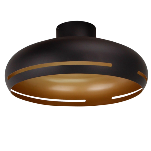 Moderne plafondlamp Chericoni Striscia Ø 45 cm, met zwart en gouden design, ideaal voor een stijlvol interieur.