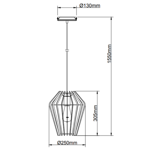 Zwarte Chericoni Tavola hanglamp, Ø25 cm, met E27 fitting, perfect voor sfeervolle verlichting in kleinere ruimtes.