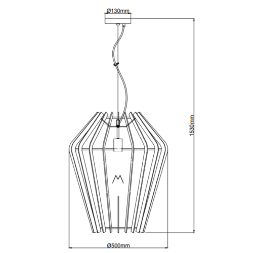 1 lichts Chericoni Tavola hanglamp in zwart, Ø50 cm, met E27 fitting, voor sfeervolle verlichting.