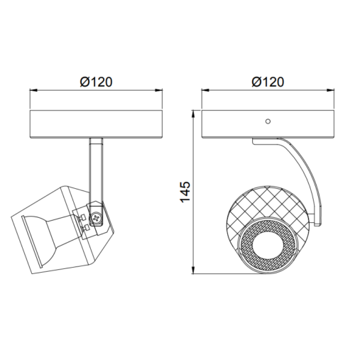 Compacte Chericoni Tavola plafondspot in zwart, 1 lichts met GU10 fitting, perfect voor elk interieur.