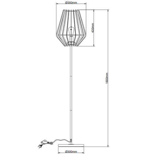 Moderne Chericoni Tavola vloerlamp in zwart, Ø30 cm, 1 lichts met E27 fitting, voor een strakke en eigentijdse sfeer.