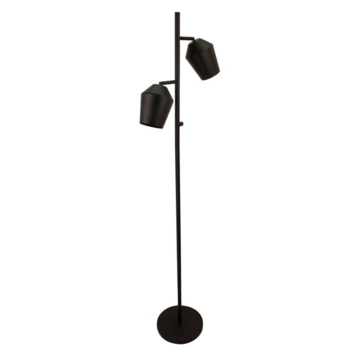 Chericoni Tavola vloerlamp in zwart, 2 lichts met E27 fitting, voor een luxe en moderne verlichting.