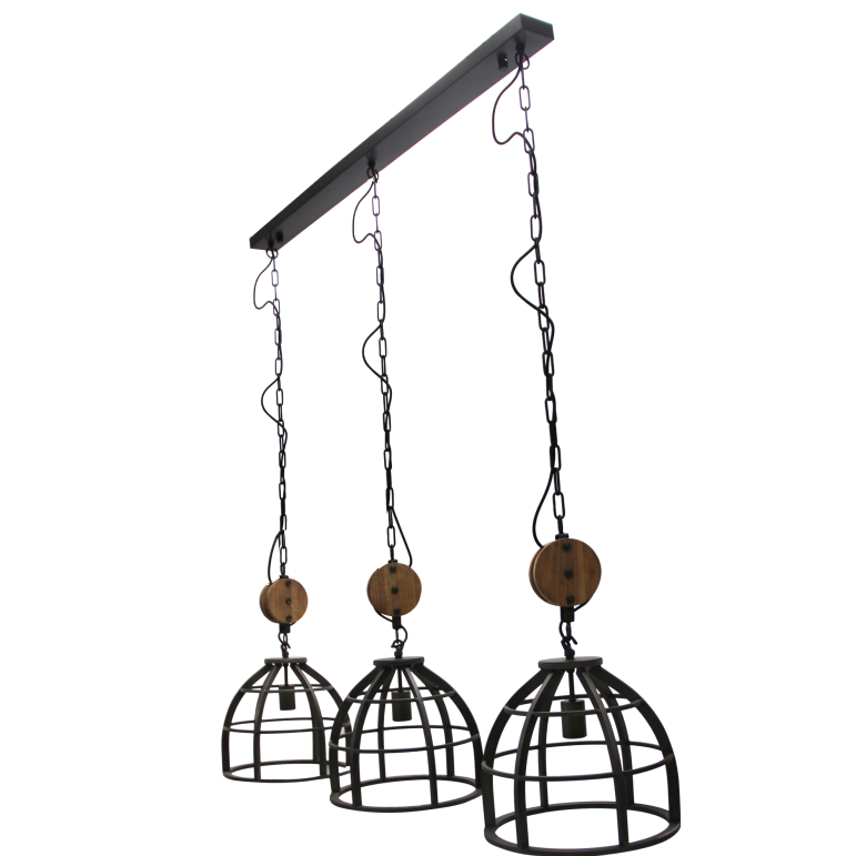 Chericoni Aperto hanglamp met 3 lichtpunten, Ø34 cm, E27 fitting, zwart design, ideaal voor een moderne en stijlvolle inrichting.