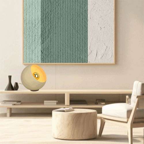 De Occhio tafellamp in ice green is een frisse eyecatcher. Modern design van metaal, perfect voor sfeervolle accenten.