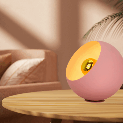 Geef je interieur een zachte designboost met de Occhio Ø25 cm tafellamp in pink. Gemaakt van ijzer, ontworpen met flair.
