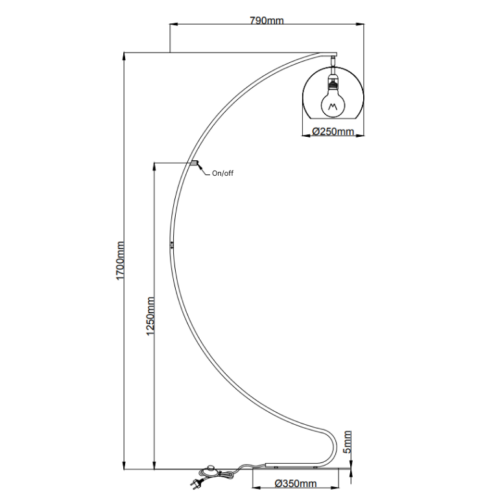 Moderne Chericoni Occhio vloerlamp in zwart, 1 lichts, voor functionele en decoratieve verlichting.