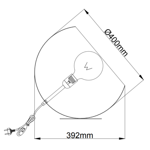 Moderne Chericoni Occhio vloerlamp, Ø40 cm, zwart, met E27 fitting, een decoratieve lichtbron voor diverse interieurs.