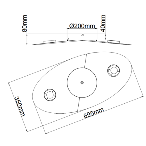 Chericoni Piatto wandlamp, zwart, 2 lichts, met GX53 fitting, combineert functionaliteit en stijl.