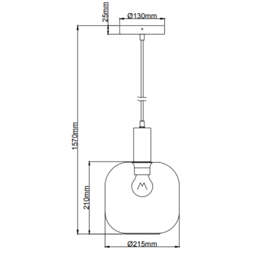 Moderne Chericoni Specchio Opaco Hanglamp Ø 21 cm, gemaakt van mat glas, ideaal voor een eigentijds interieur.