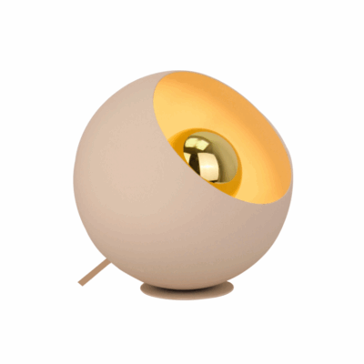 De Occhio tafellamp in cream brengt moderne elegantie en warme sfeer in elk interieur. Gemaakt van ijzer en metaal.
