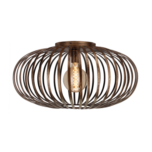 Curvato Plafondlamp - 1 lichts - Ø 60cm - Brons