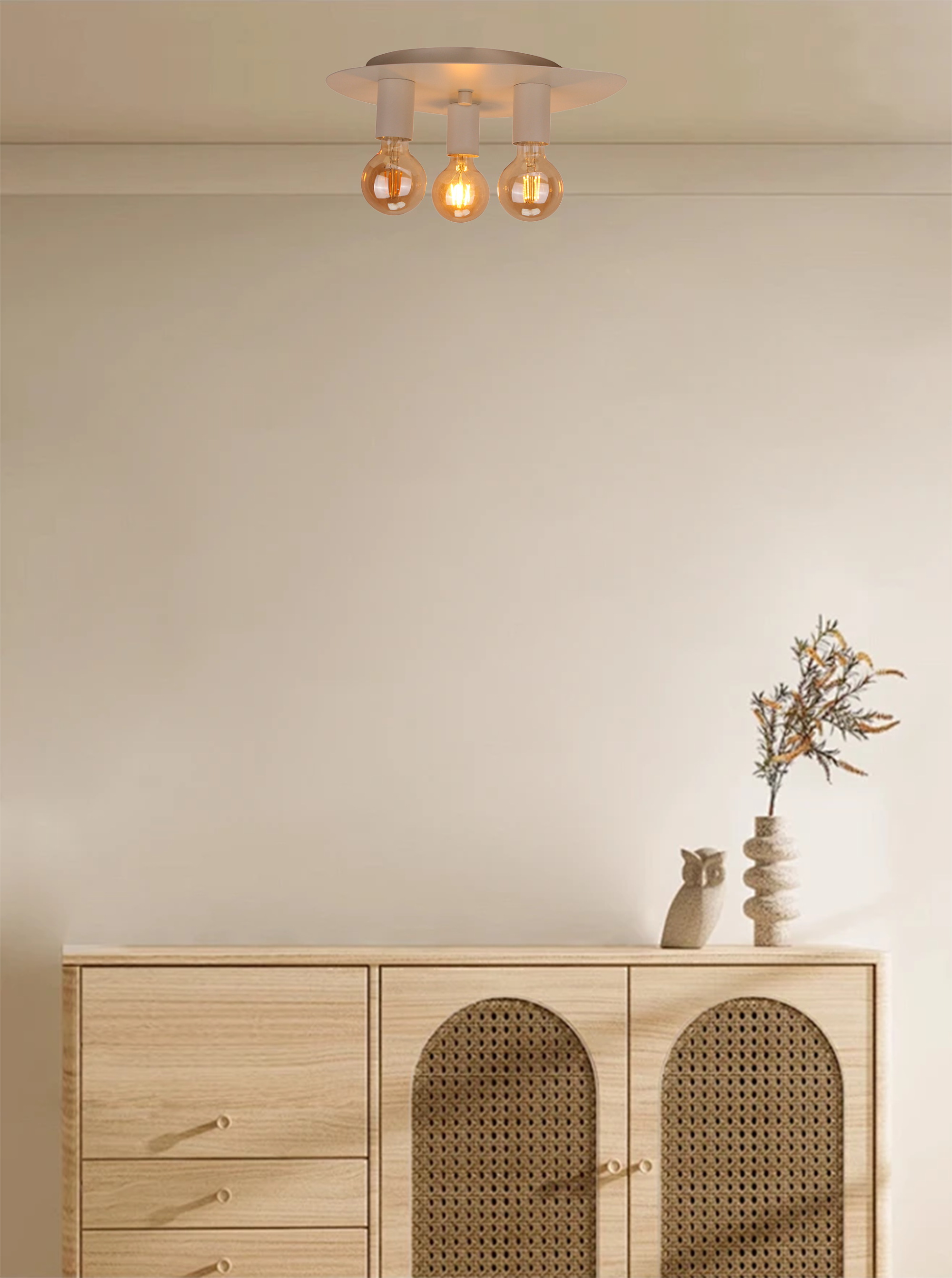 Colorato Plafondlamp - 3 Lichts - Cream - Afbeelding 2