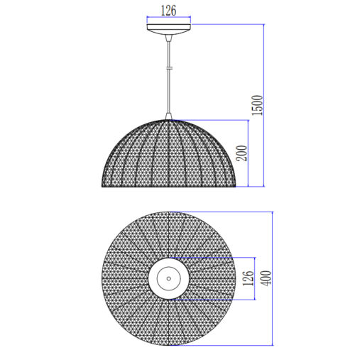 Industriële Bilancia hanglamp, Ø40 cm, zwart, gemaakt van stevig metaal, door Chericoni