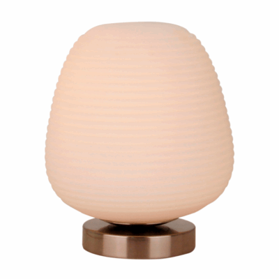 De Chericoni Costola tafellamp combineert transparant glas en strak metaal in een modern design van Ø21 cm. Echte eyecatcher!