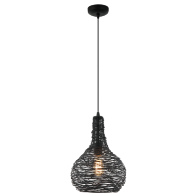 Strakke en moderne zwarte hanglamp – Chericoni Filo Sottile Ø25 cm