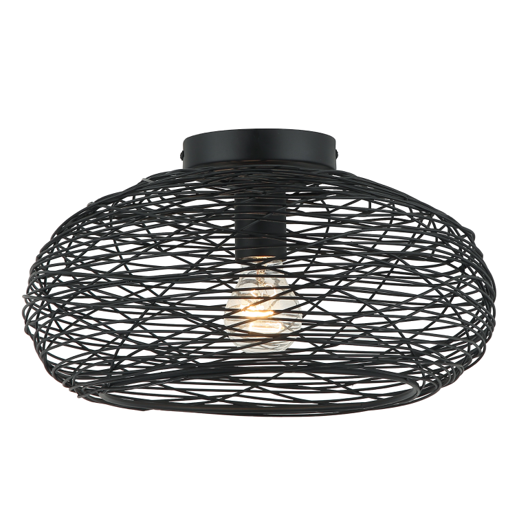 Zwarte metalen plafondlamp – Chericoni Filo Sottile 1-lichts, Ø34 cm