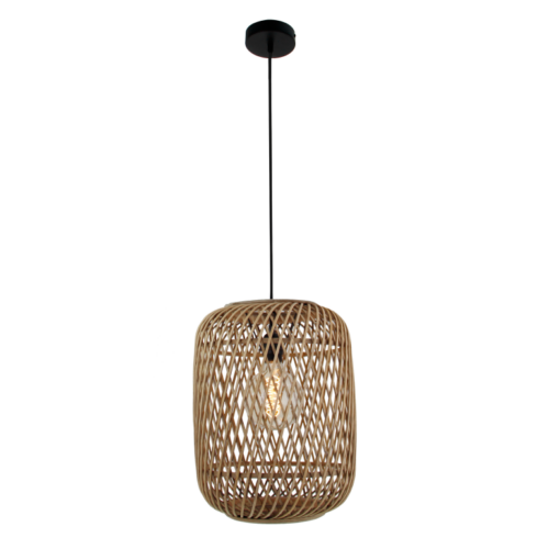 Chericoni Nature Diagonaal Hanglamp, Ø32 cm, natuur hout, geschikt voor E27 lampen.