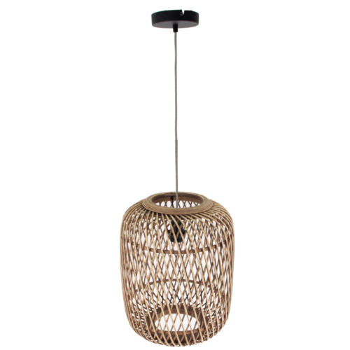 Kleine Chericoni Nature Diagonaal Hanglamp, Ø32 cm, met natuurlijke houtlook.